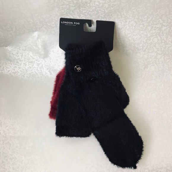 London Fog women O/S  winter Gloves black & red 2 Pack NWT - Picture 5 of 10